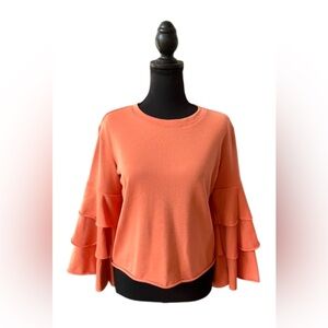 Almost Famous: Orange Creamsicle Bell Sleeve Sweatshirt
